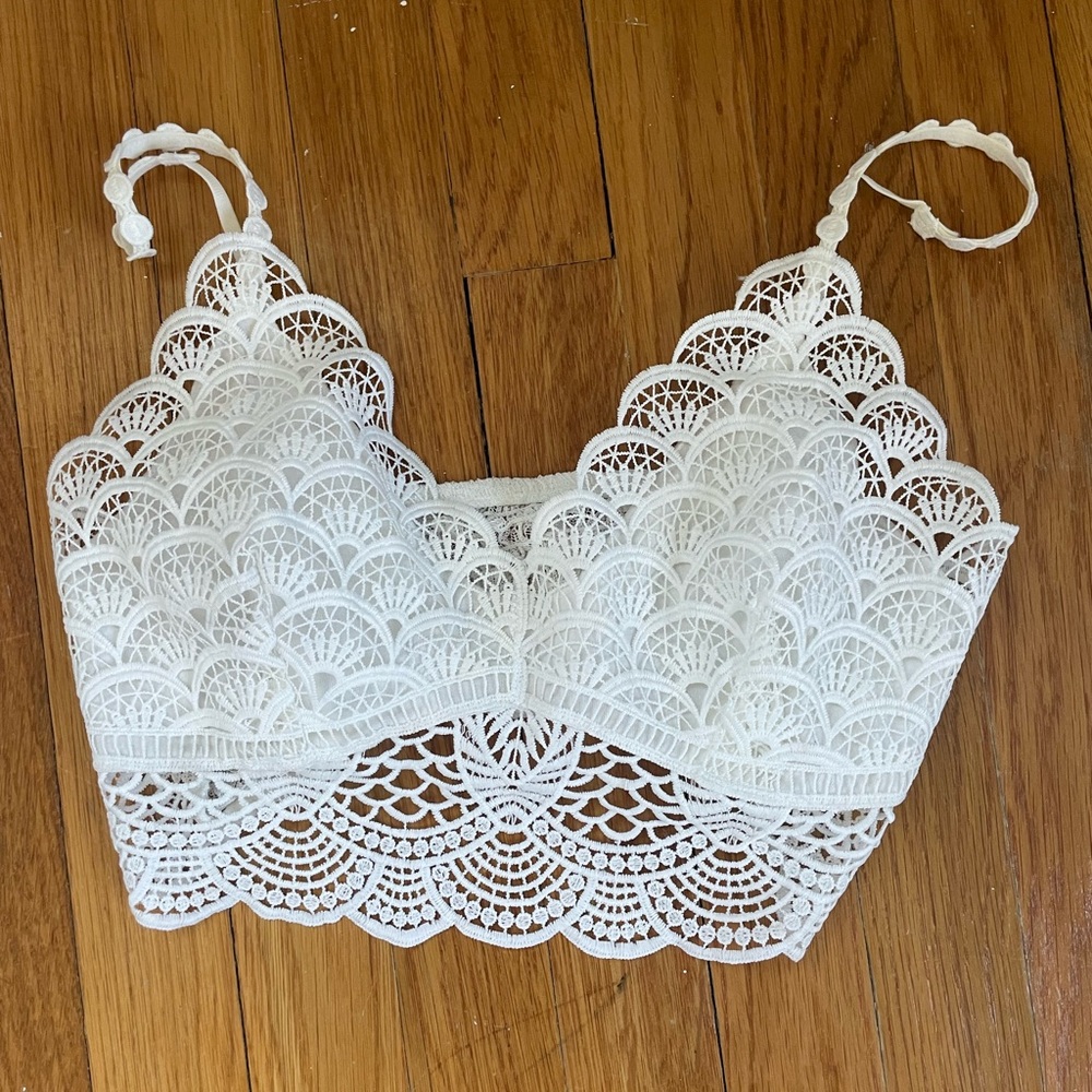 Free people White detailed bralette